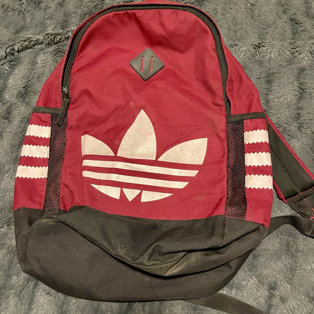 Burgundy Adidas backpack